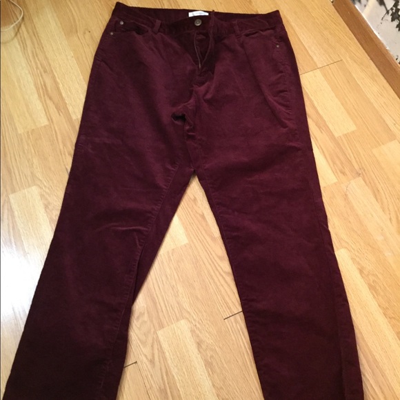 CJ Banks 16W Gorgeous Burgundy Corduroy Trousers - Picture 7 of 7